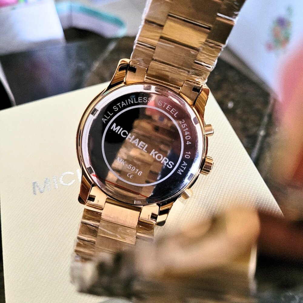 Michael Kors Women's MK5916 Cooper Chronograph Gold Watch - Picture 4 of 6